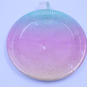 Plates (23cm) - Paper (10-pack) - Glitter Rainbow