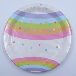 Plates (23cm) - Paper (10-pack) - Rainbow