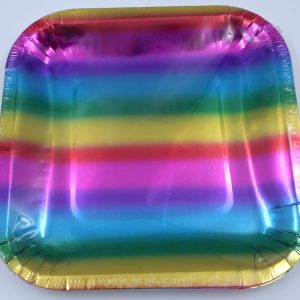 Plates (18.5cmx18.5cm) - Paper (10-pack) - Rainbow